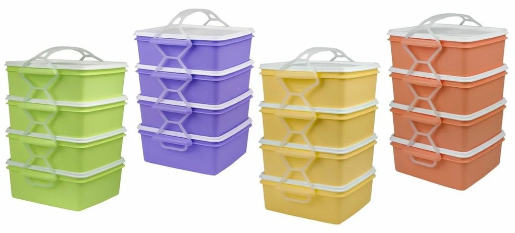 Czworak plastikowy QUATRO 4 x 1,2 l, 17 x 15 x 25 cm