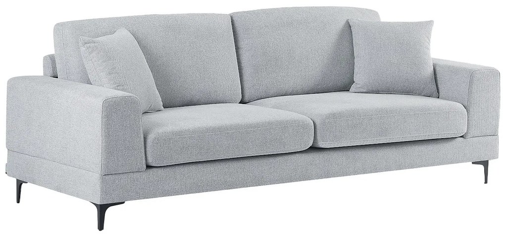 Kanapa 3-osobowa jasnoszara z fakturowanej tkaniny JAMOLO