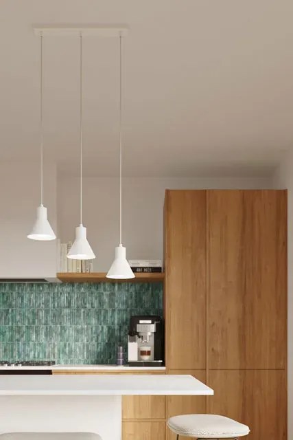 Biała potrójna lampa wisząca nad stół - 6X S167 W8-W38