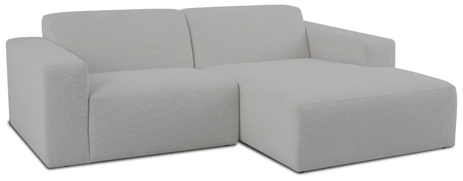 Biały narożnik z materiału bouclé (prawostronny) Roxy – Scandic