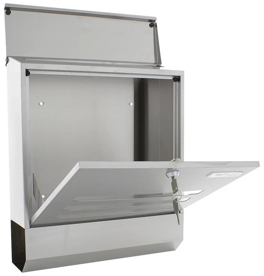 Połączona skrzynka pocztowa na listy a gazety JUBILEE 40, ze stali nierdzewnej