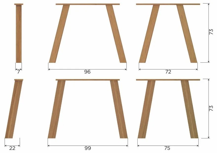Stół z litego drewna dębowego 100x180 cm Tablo – WOOOD