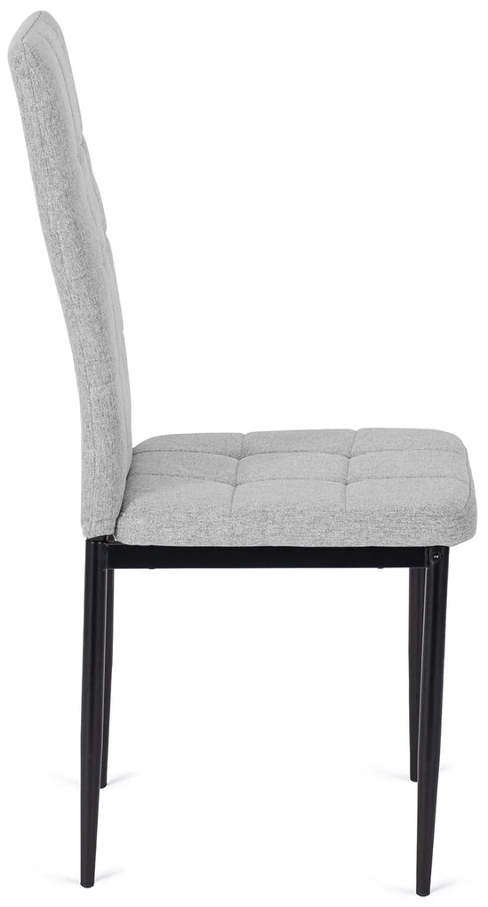 Zestaw Stół Prostokątny Rozkładany CLARK 120-160 cm Dąb Artisan/Czarny i 4 Krzesła Tapicerowane TEX Szare