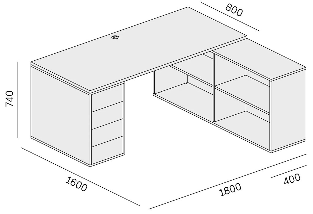 PLAN Zestaw BLOCK B04, biały/pomarańczowy