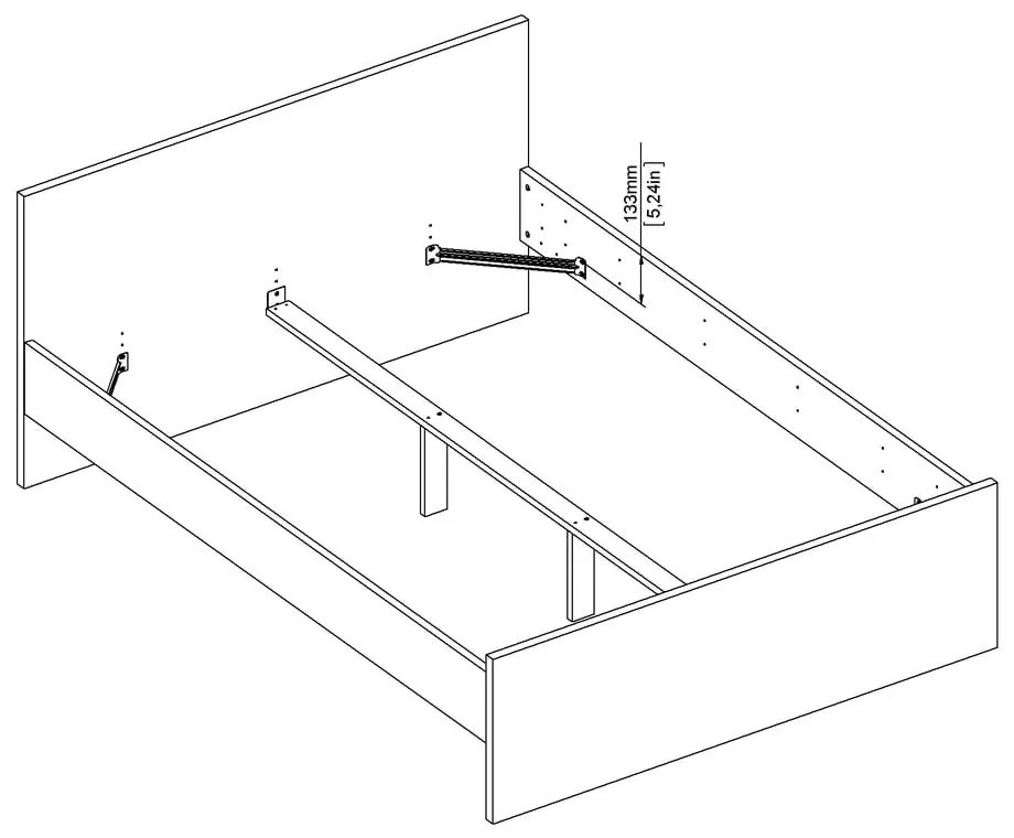 Białe łóżko dwuosobowe 140x190 cm Naia – Tvilum