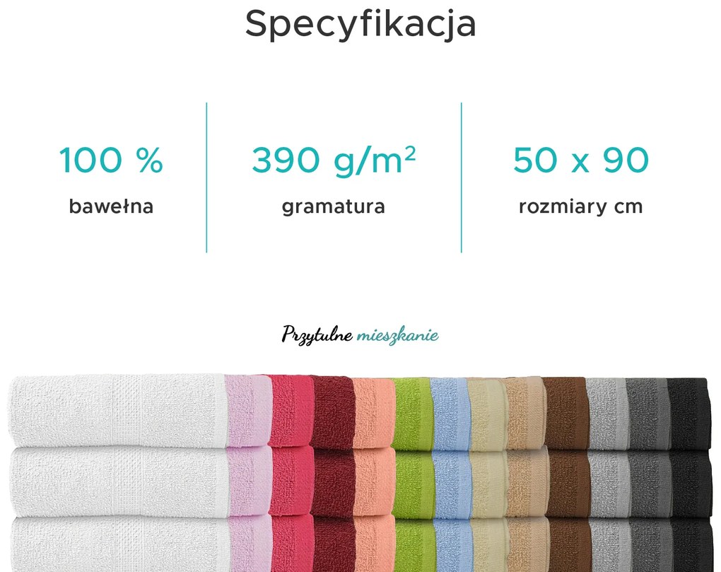 Ręcznik BASIC ONE 50 x 90 cm ciemnoszary, 100% bawełna