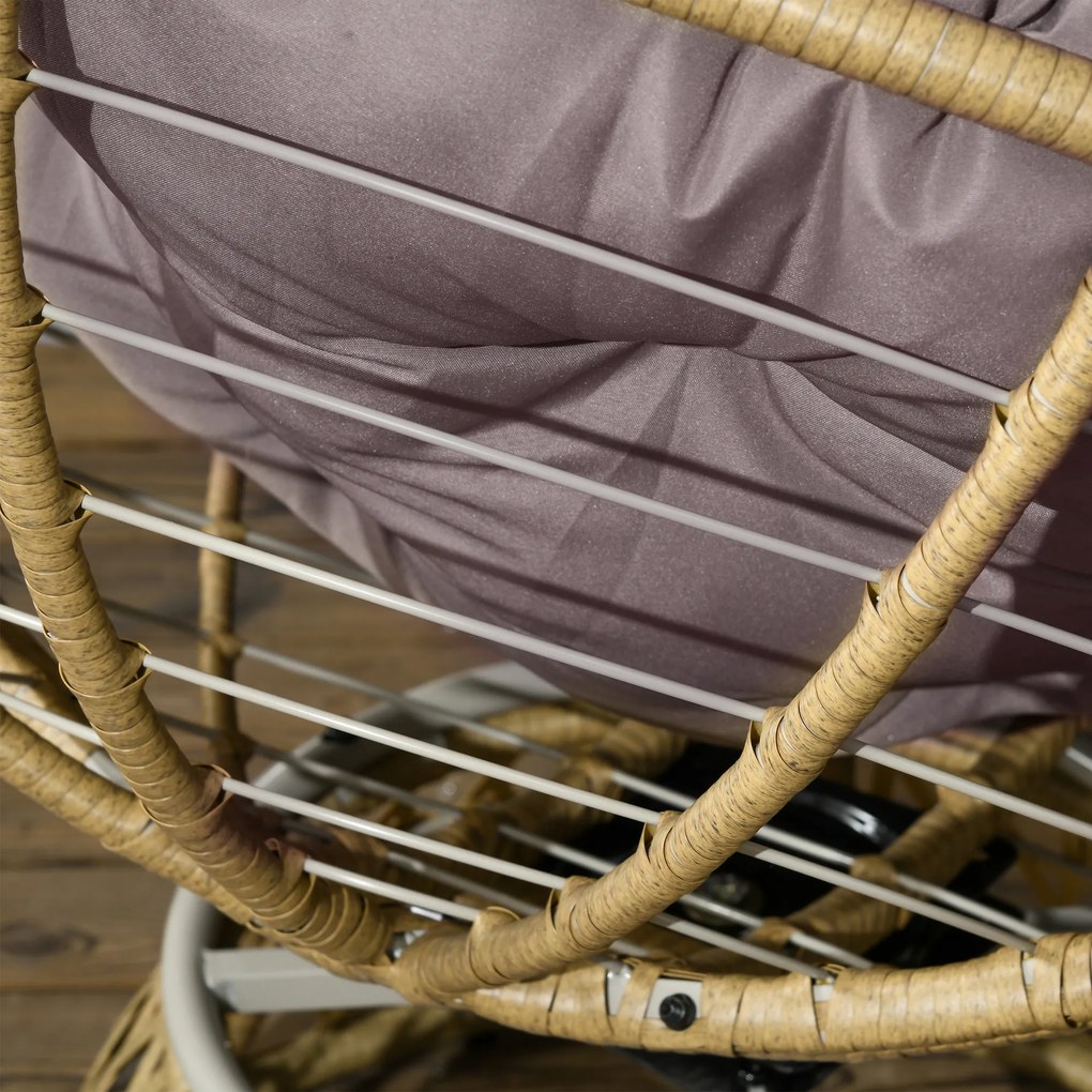 Outsunny Zestaw Bistro Balkonowy Naturalny+Jasnobrązowy | Aosom PL