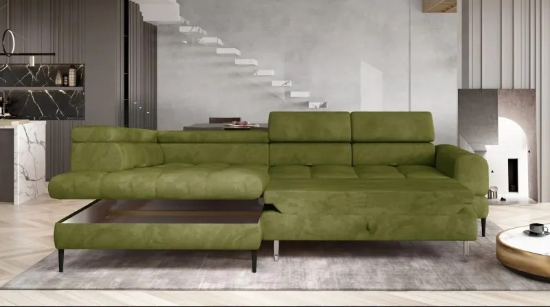 Narożnik VOSS L układ L z funkcją spania i pojemnikiem WERSAL