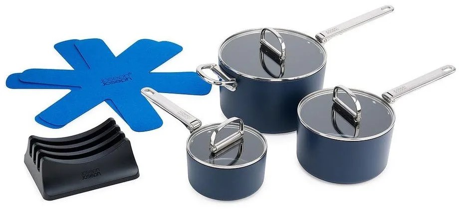 Garnki z pokrywką i powłoką ceramiczną odpowiednie na indukcję zestaw 3 szt. Space – Joseph Joseph