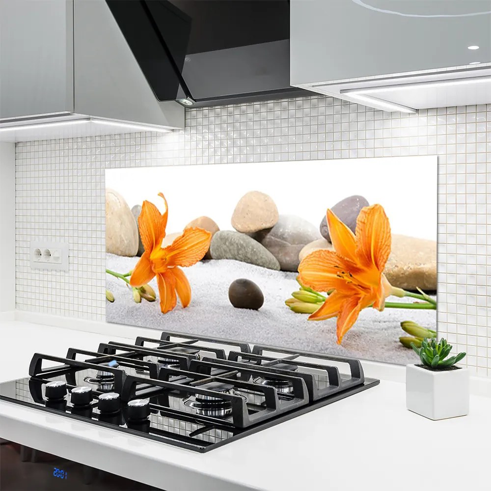 Szkło Dekoracyjne do Kuchni Artystyczna Interpretacja Lilii