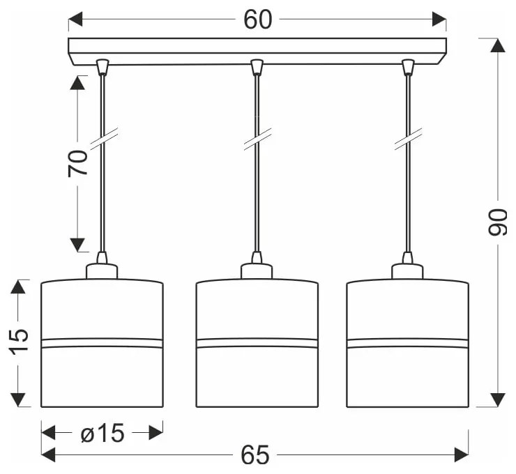 Czarna lampa wisząca z tekstylnym kloszem ø 15 cm Assam – Candellux Lighting
