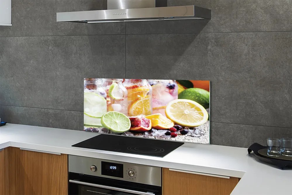 Szklany Panel Owocowe Koktajle w Słoikach