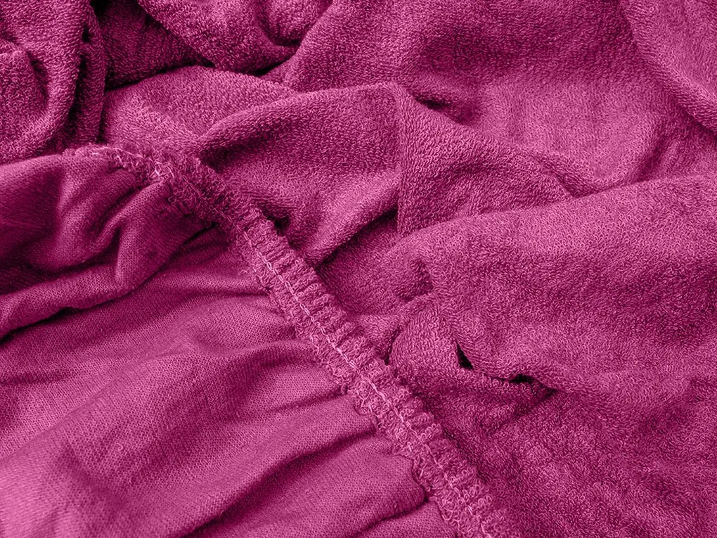 PrzytulneMieszkanie.pl Prześcieradło frotte EXCLUSIVE purpurowe 90 x 200 cm