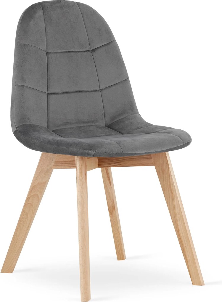 PROMOCJA Ciemnoszare aksamitne krzesło do jadalni BORA II klasa.