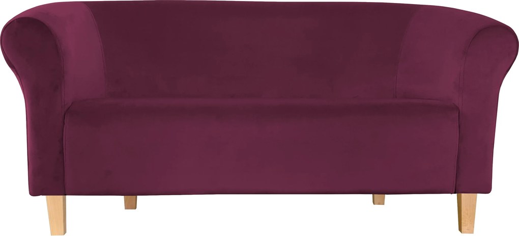 Sofa Milo tkanina Welur wygodna sofa tapicerowana do salonu i poczekalni : Kolor nogi - Drewno, Kolor tkaniny - VELVET - MG02, Typ tkaniny - Velvet, Wysokość nogi - 15 cm