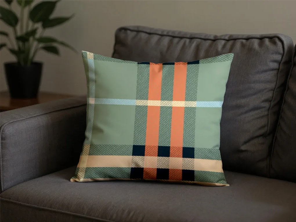 Zestaw 2 sztuk dekoracyjnych poszewek na poduszki z mikrofibry PLAIDORY 45x45 cm, zielony