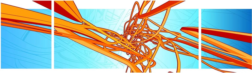 Obraz - Splecione linie, abstrakcja (170x50 cm)