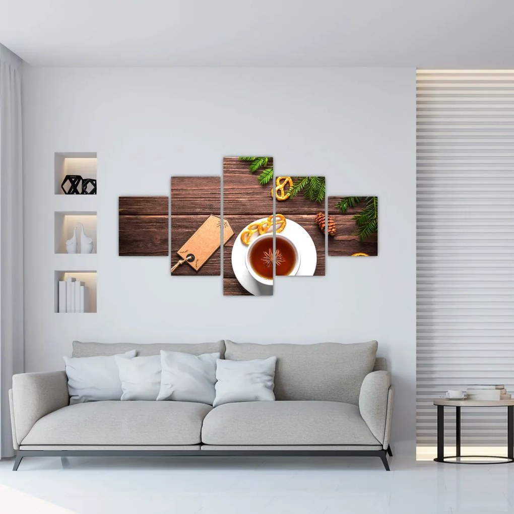 Obraz - kubek z dekoracjami (125x70 cm)