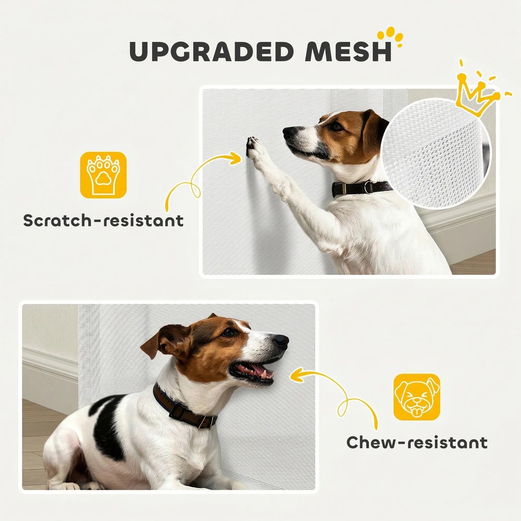 PawHut Rozsuwane ogrodzenie dla schodów i drzwi 0-140 cm z obsługą jedną ręką, dla dzieci i zwierząt, białe | Aosom PL