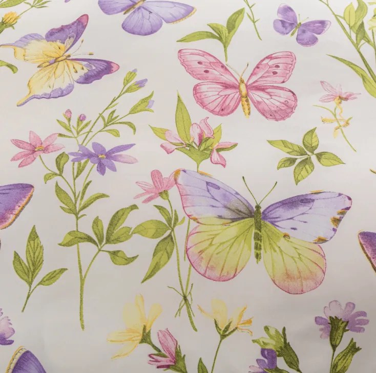 PrzytulneMieszkanie.pl PrzytulneMieszkanie.pl Pościel z mikrowłókna SPRING WINGS, kremowa Rozmiar pościeli: 70 x 80 cm | 140 x 200 cm
