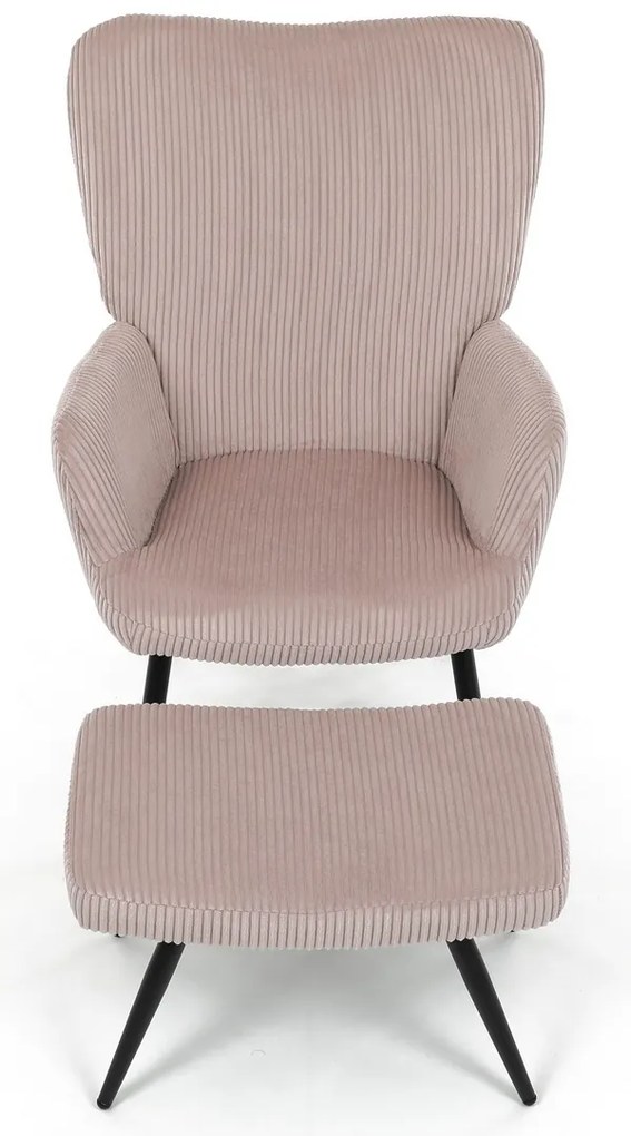 Fotel relaksacyjny z podnóżkiem L7285 PINK6,różowy