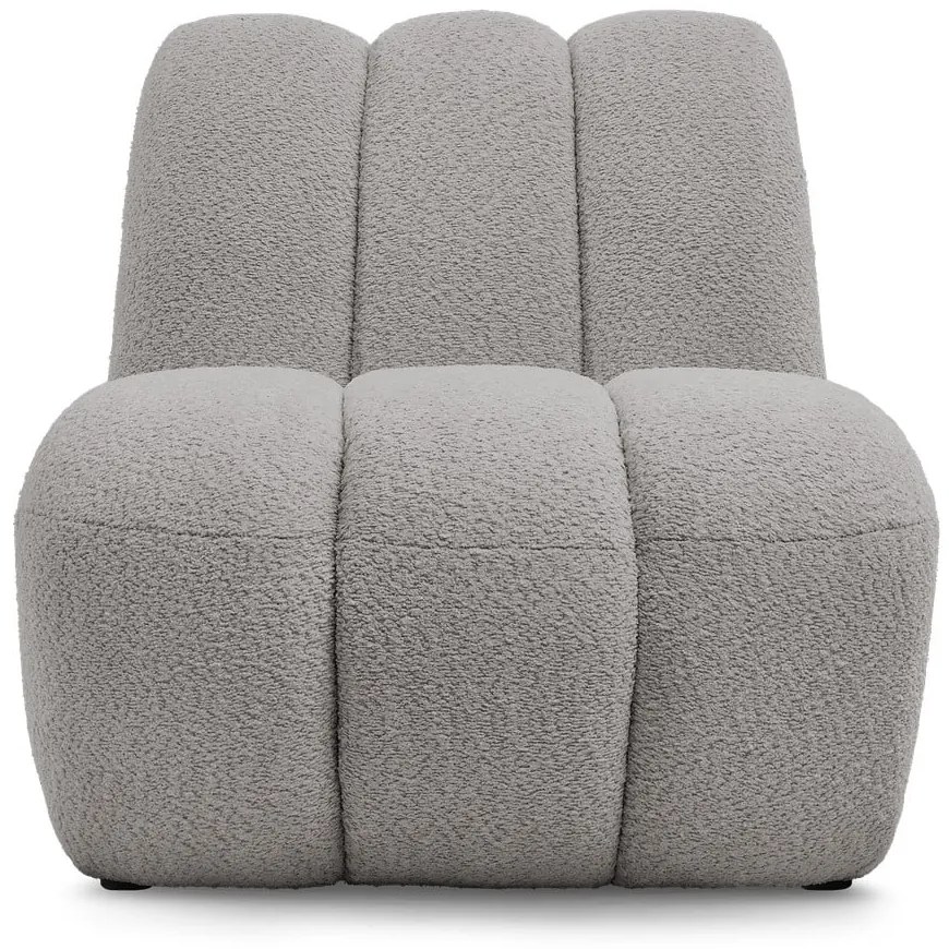 Jasnoszary fotel z materiału bouclé Janissaire – Bobochic Paris