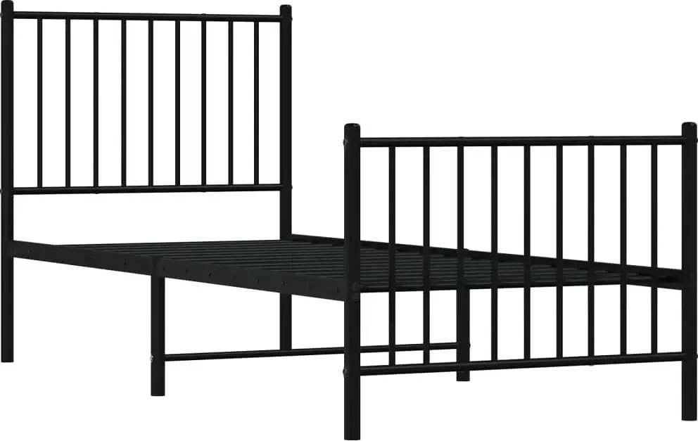 Czarne pojedyncze łóżko metalowe 90x200 cm D6-L41