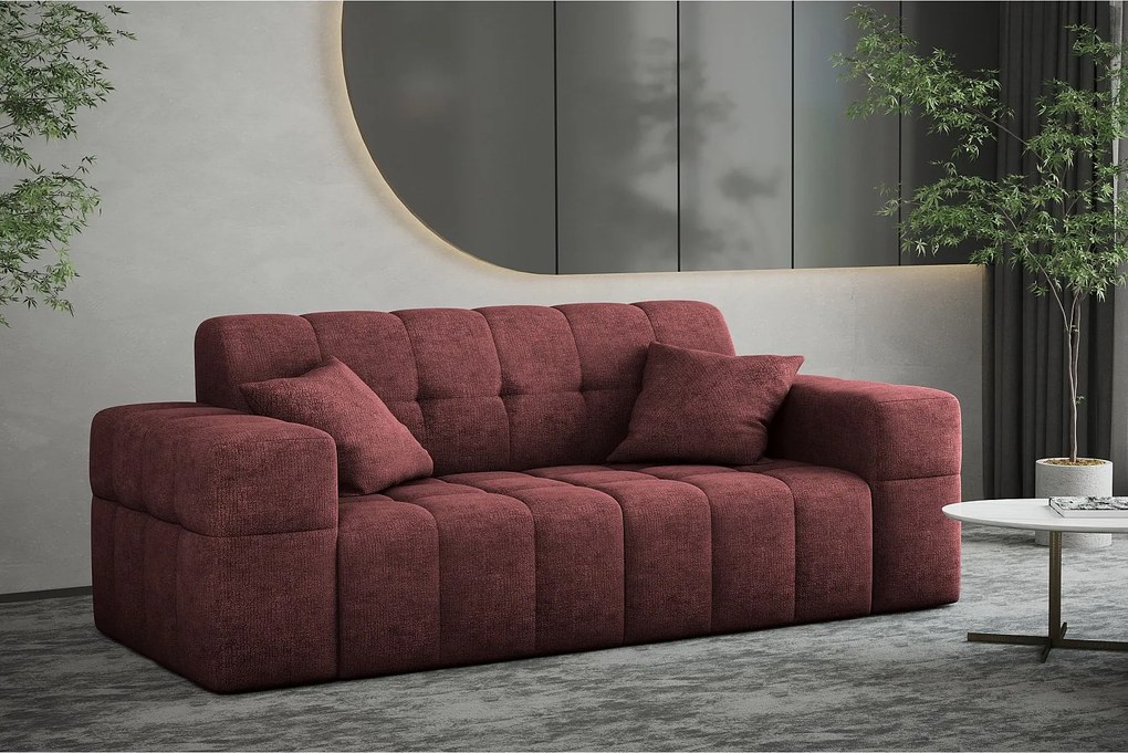 Sofa dwuosobowa NIMES, tkanina Perfect Harmony, Bordowy