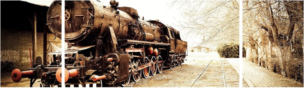 Obraz - Zabytkowa lokomotywa (170x50 cm)
