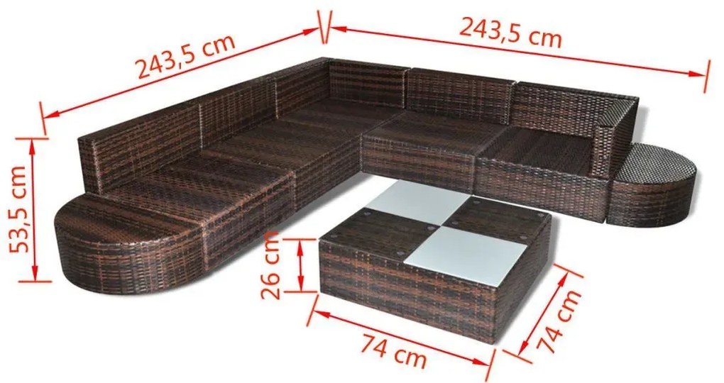 Brązowy zestaw wypoczynkowy do ogrodu B9-F81