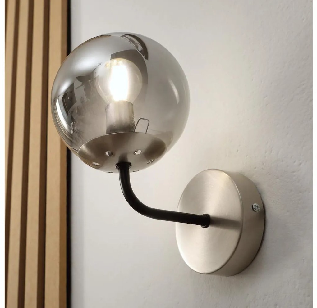 Brilagi - Lampa ścienna MALIVA 1xE14/15W/230V matowy chrom/przydymione szkło