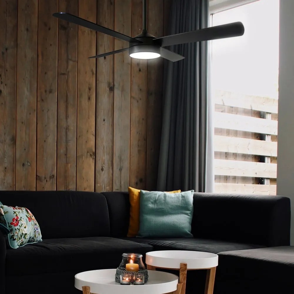 Czarna lampa sufitowa LED ø 15 cm Zarautz – SULION