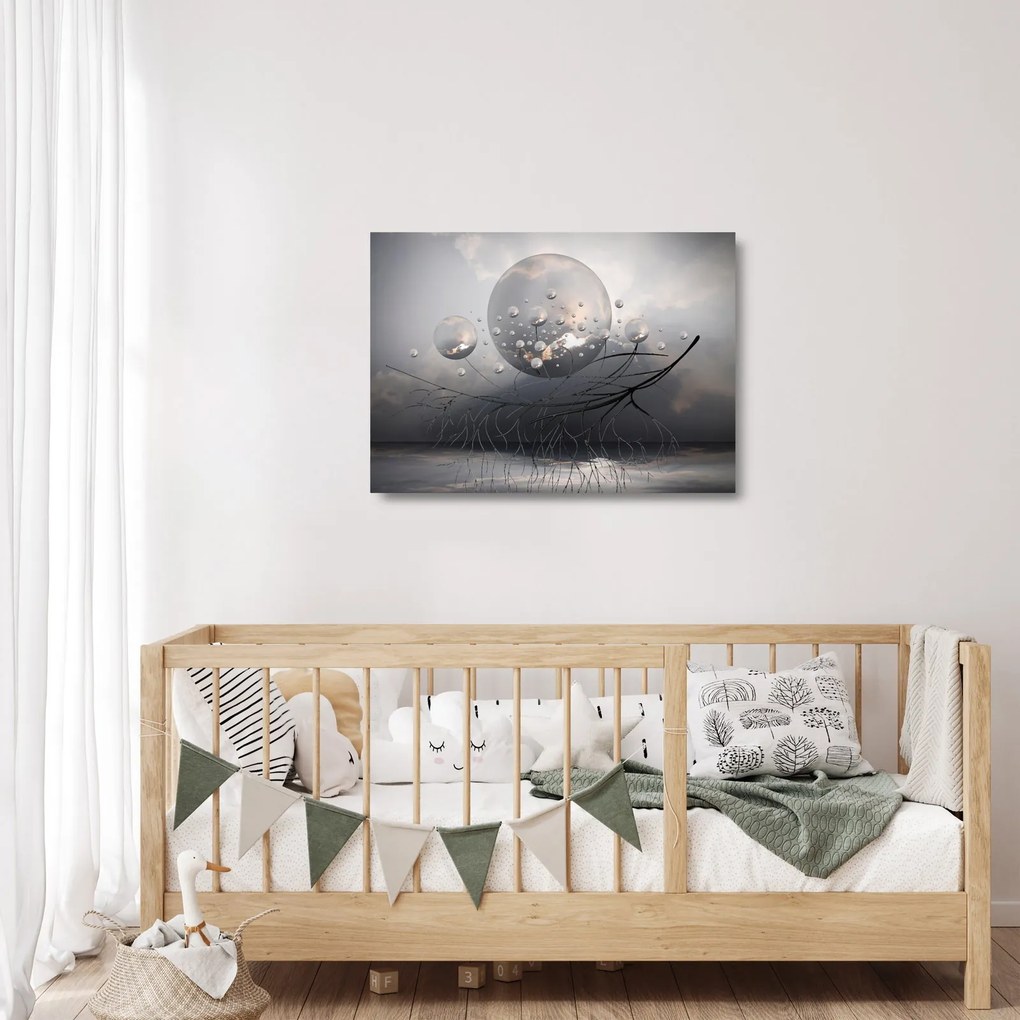 Obraz na szkle - abstrakcyjne kule (70x50 cm)