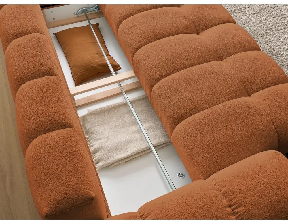 Sofa z tkaniny szenilowej w kolorze terakoty 278 cm Everest – Bobochic Paris