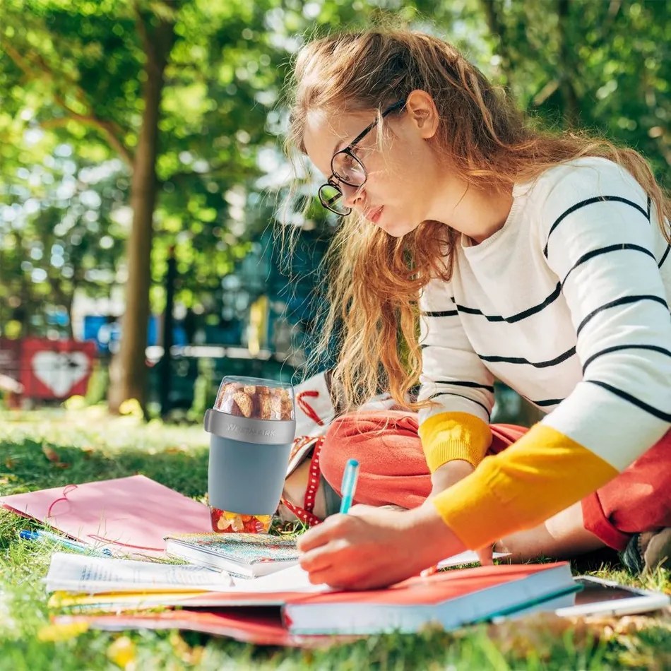 Westmark Trzyczęściowy pojemnik na żywność, 1150 ml, niebieski, L