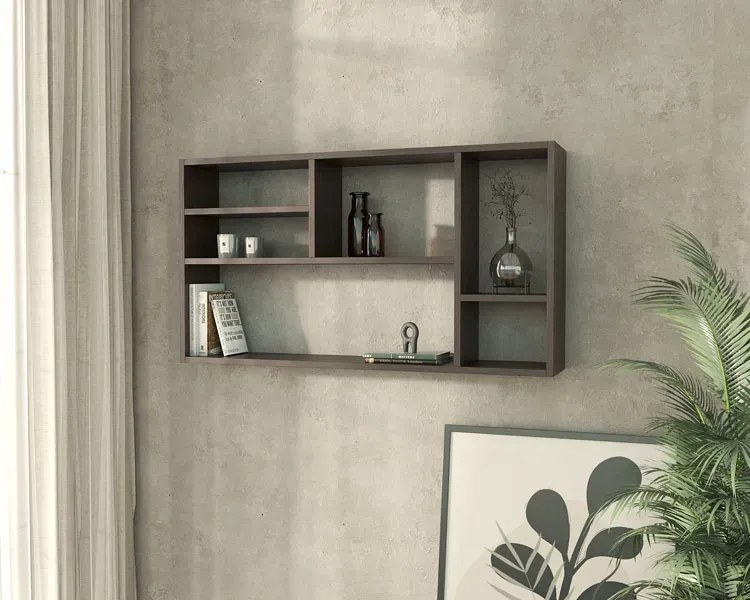 Nowoczesna Półka Z 6 Przegródkami Wenge N0-R81