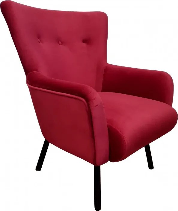 Fotel TULIP tkanina Welur noga metalowa Uszak luksusowy komfort salonu : Kolor nogi - Czarna, Kolor tkaniny - VELVET - MG31