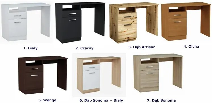 Biurko z szufladą 100 cm dąb artisan S7-K34