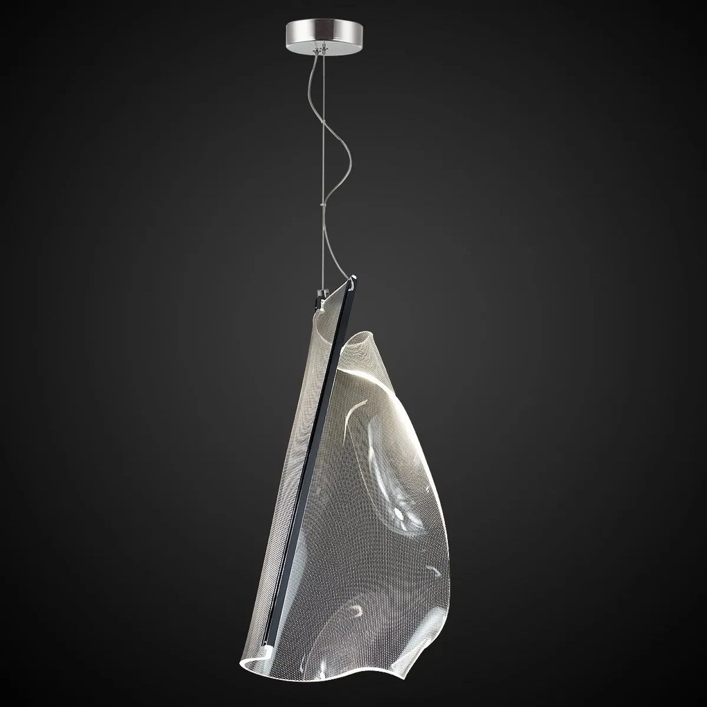 Wisząca lampa z transparentnym kloszem Cortina No.1 chrom