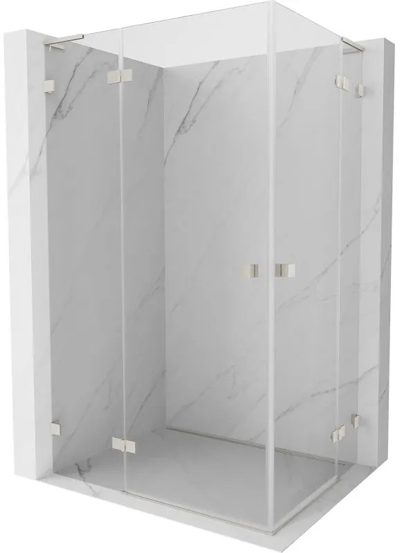 Mexen Lunar L Duo kabina prysznicowa uchylna lewa 100 x 95 cm, transparent, nikiel szczotkowany - 834L-100L-095P-97-00