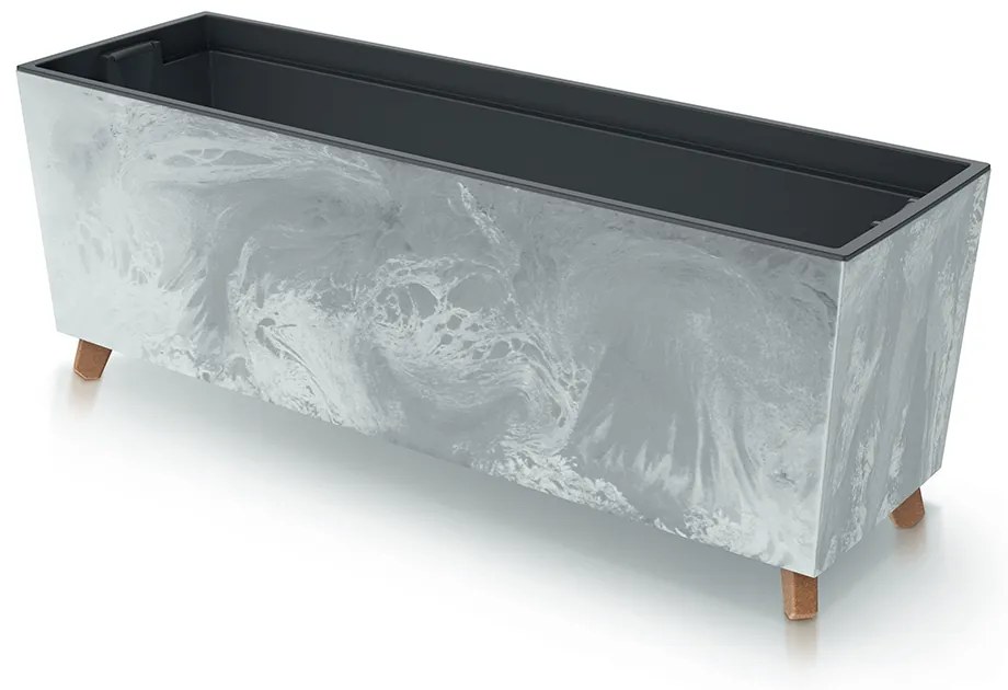 Donica ogrodowa z wkładem 77 x 23,5 x 30 cm Urbi Beton Effect beton PROSPERPLAST