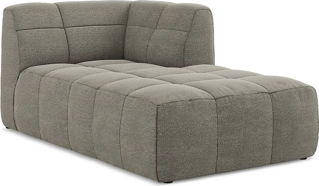 Szezlong prawostronny - z tkaniny bouclé - szary - ALOHA