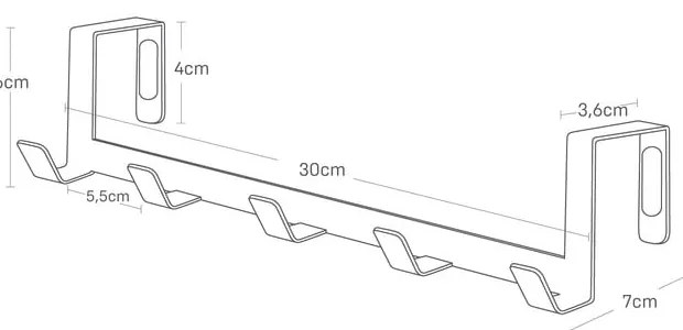 Czarny metalowy wieszak na drzwi 30 cm Tower – YAMAZAKI