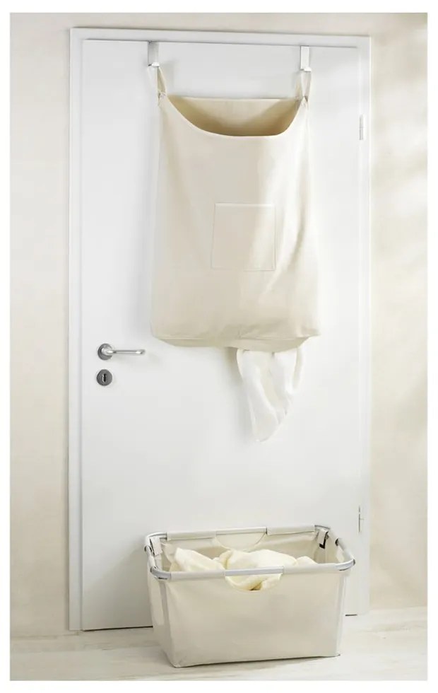 Beżowy wiszący kosz na pranie Wenko Door Laundry, 65 l
