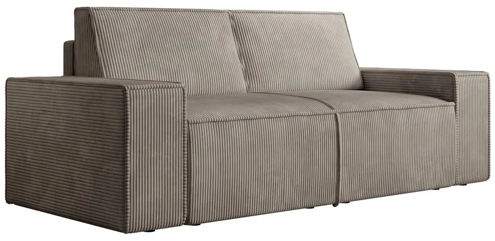 Kanapa 3-osobowa z sztruksu w kolorze taupe AMELIA