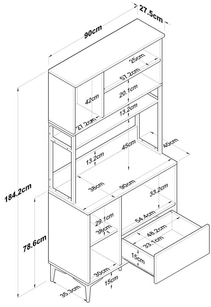 Szafa Jesy Walnut and White