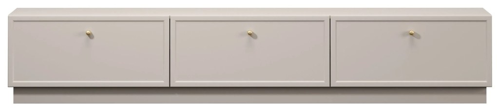 Szafka RTV Lorini 200 cm z szufladami - kaszmir / złote uchwyty