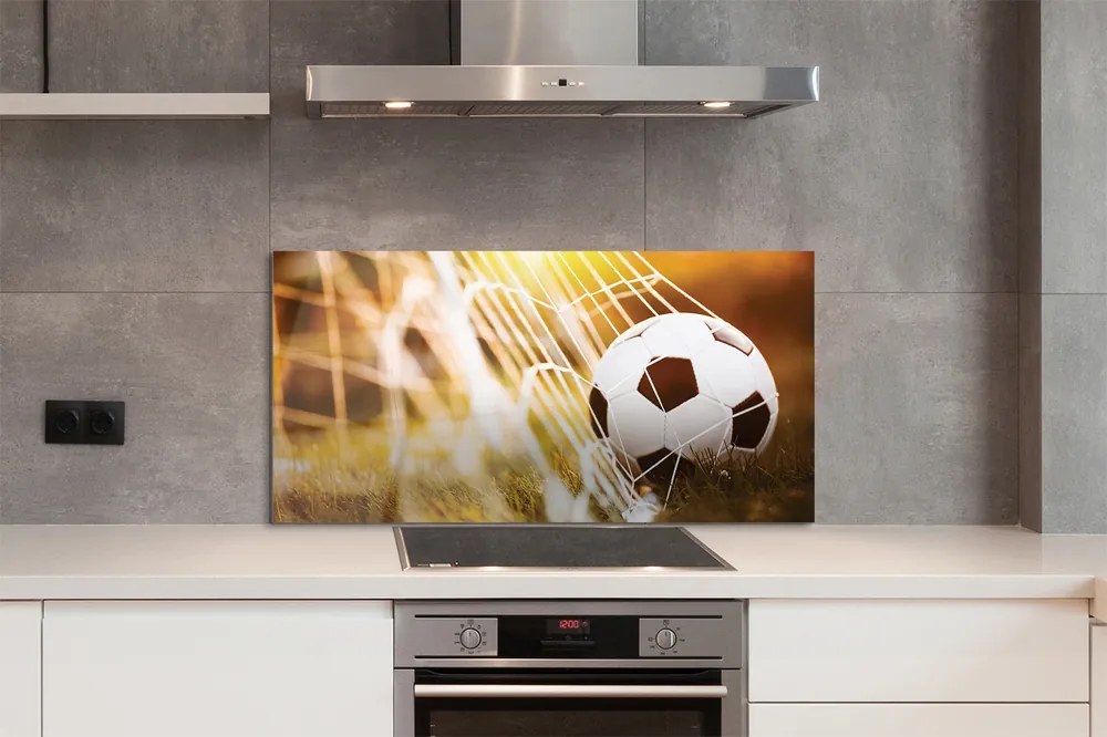 Szklany Panel Futbol na Żółtym Tle