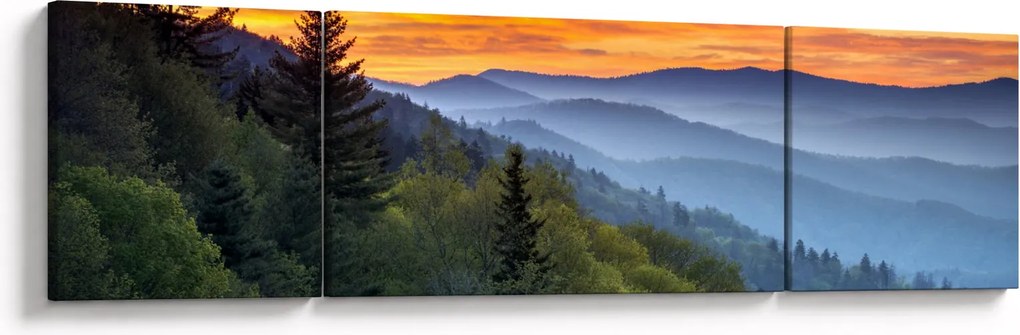 Obraz - Czerwone chmury w górach (170x50 cm)