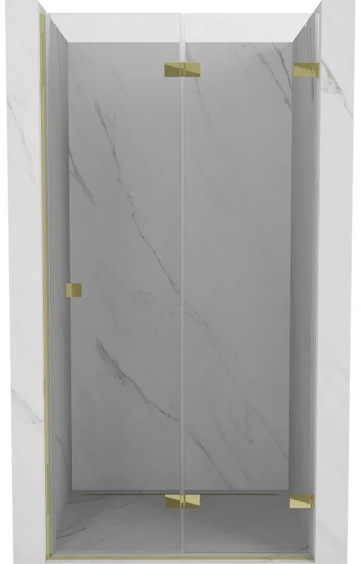 Mexen Lunar-F drzwi prysznicowe składane prawe 90 cm, transparent, złote - 836-090-000-50-00-P